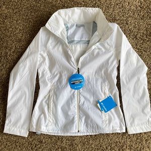 Columbia Rain Jacket, White, Size Small, NEW